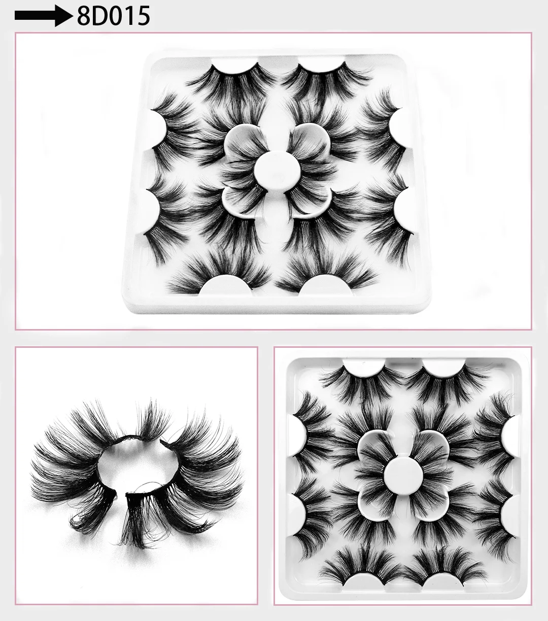 7 Pairs of 25mm Mink Eyelashes in Bulk, Russian Fluffy Natural False Eyelashes, 8 Pairs of 3D Natural False Eyelashes in Bulk