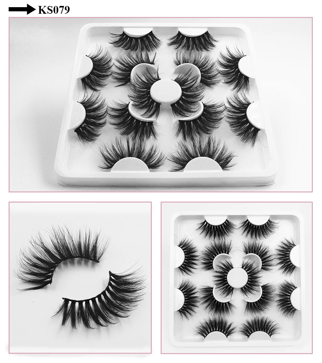 7 Pairs of 25mm Mink Eyelashes in Bulk, Russian Fluffy Natural False Eyelashes, 8 Pairs of 3D Natural False Eyelashes in Bulk