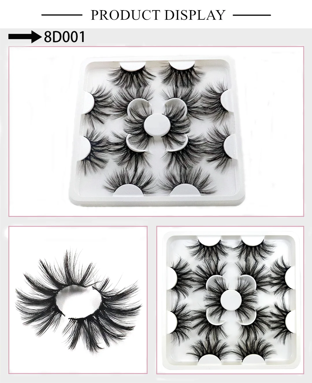 7 Pairs of 25mm Mink Eyelashes in Bulk, Russian Fluffy Natural False Eyelashes, 8 Pairs of 3D Natural False Eyelashes in Bulk