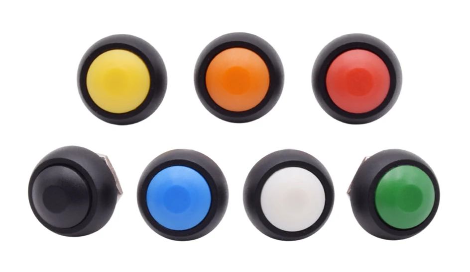 5/10pcs PBS 33B Mini Samll Plastic Push Button Round Head ON OFF Momentary Switch 2 Pin 12mm Waterproof Power Reset Non-locking
