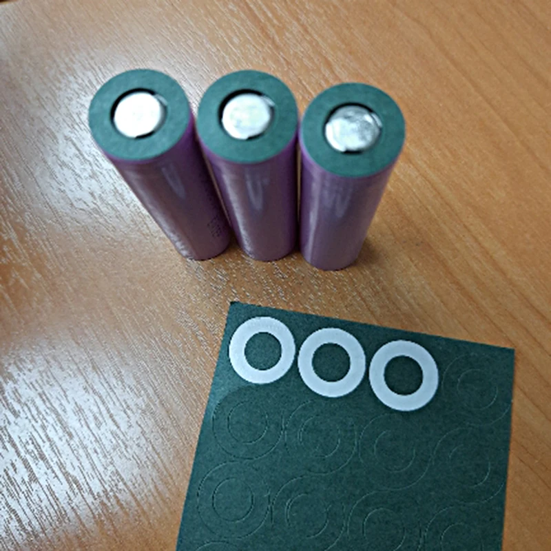 100pcs 18650 Li-ion Battery Insulation Gasket Barley Paper Lithium Pack Cell Glue Fish Electrode Insulated Pads Adhesive Hollow