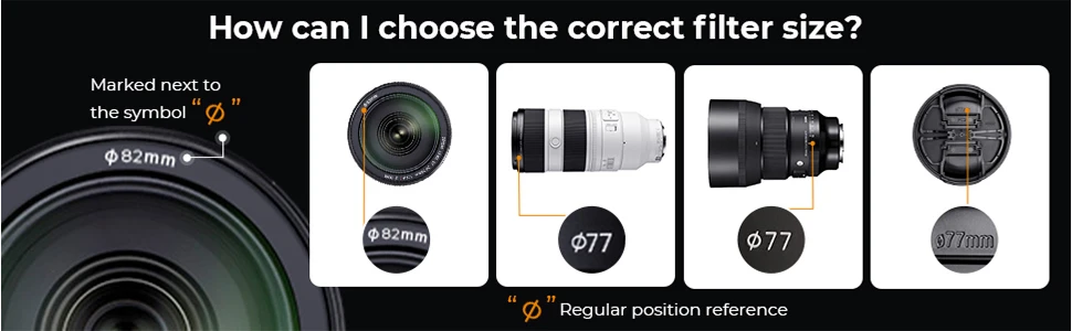 K&F CONCEPT UV Filter Lens MC Ultra Slim Optics with Multi Coated Protection 37mm 39mm 49mm 52mm 58mm 62mm 67mm 77mm 82mm 86mm