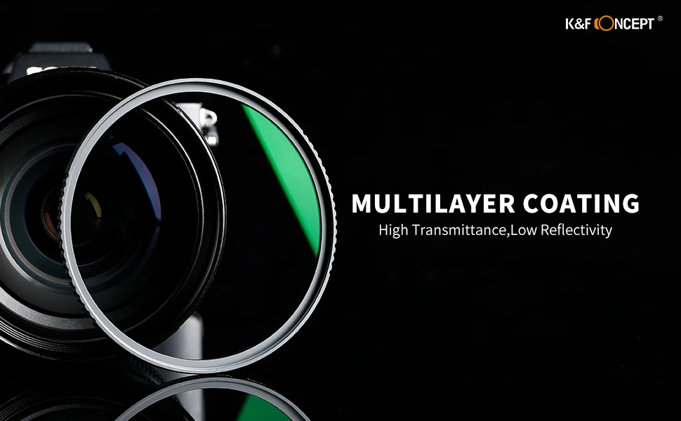 K&F CONCEPT UV Filter Lens MC Ultra Slim Optics with Multi Coated Protection 37mm 39mm 49mm 52mm 58mm 62mm 67mm 77mm 82mm 86mm