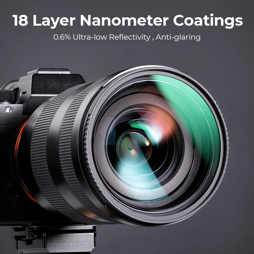 K&F CONCEPT UV Filter Lens MC Ultra Slim Optics with Multi Coated Protection 37mm 39mm 49mm 52mm 58mm 62mm 67mm 77mm 82mm 86mm