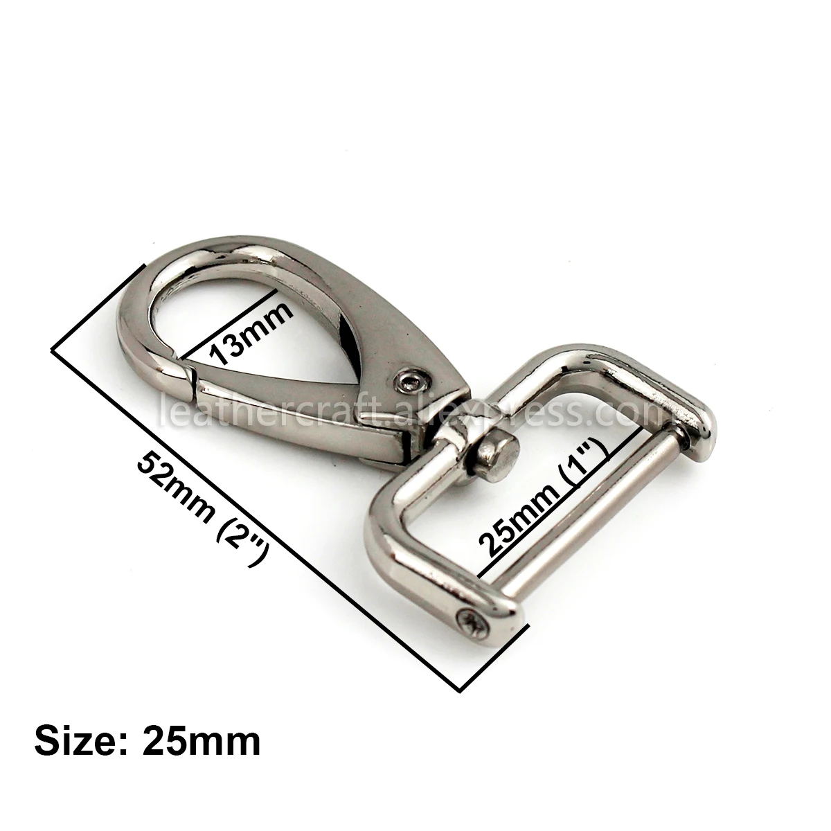 1piece Metal Detachable Snap Hook Trigger Clips Buckles for Leather Strap/ Belt Keychain Webbing Pet Leash Hooks 5 Sizes