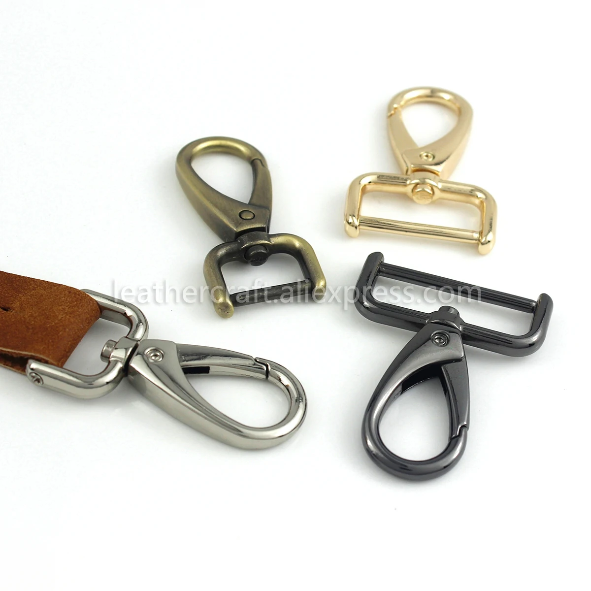 1piece Metal Detachable Snap Hook Trigger Clips Buckles for Leather Strap/ Belt Keychain Webbing Pet Leash Hooks 5 Sizes