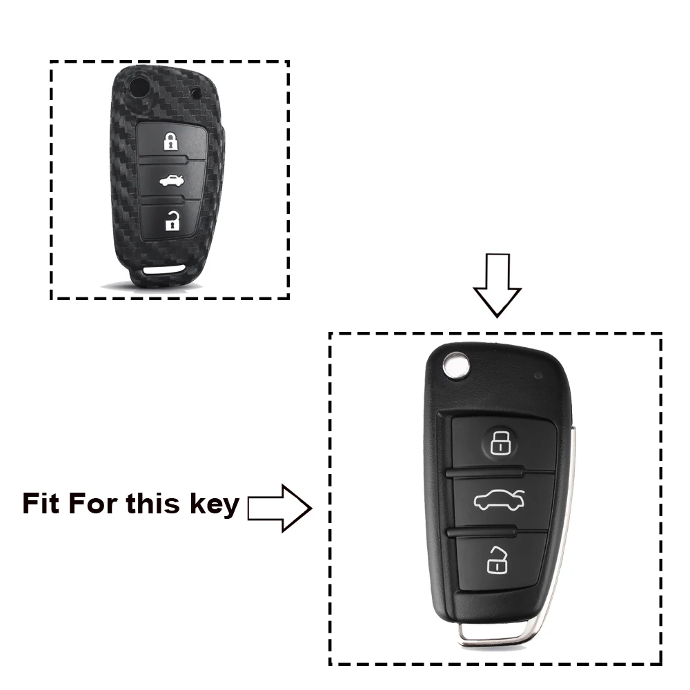KEYYOU For Audi TT Q3 A8 A6 C5 C6 A4 B6 B7 A3 Folding Car Key Shell 3 Buttons HU66 Uncut Blank Auto Case