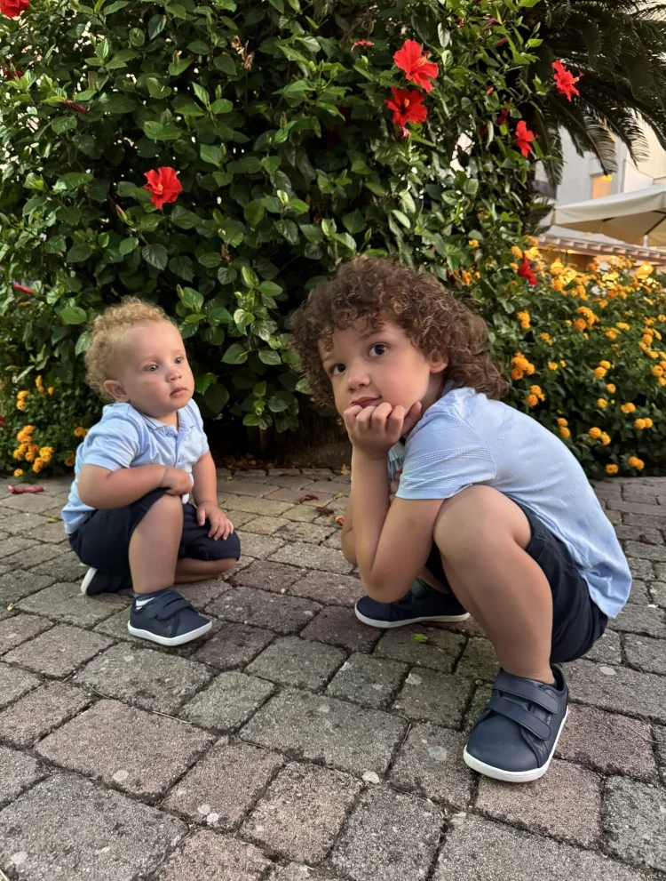 HOBIBEAR Kids Barefoot Sneakers | Hook Loop | Wide Toe Shoes | Artificial Leather Minimalist Lightweight Sneakers