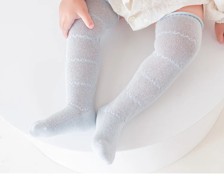 5 Pairs/lot Kids Hollow Out Long Socks Summer Thin Mesh Knee High Princess Sock Infant Toddler Cotton Boneless Socks 0-5 Years