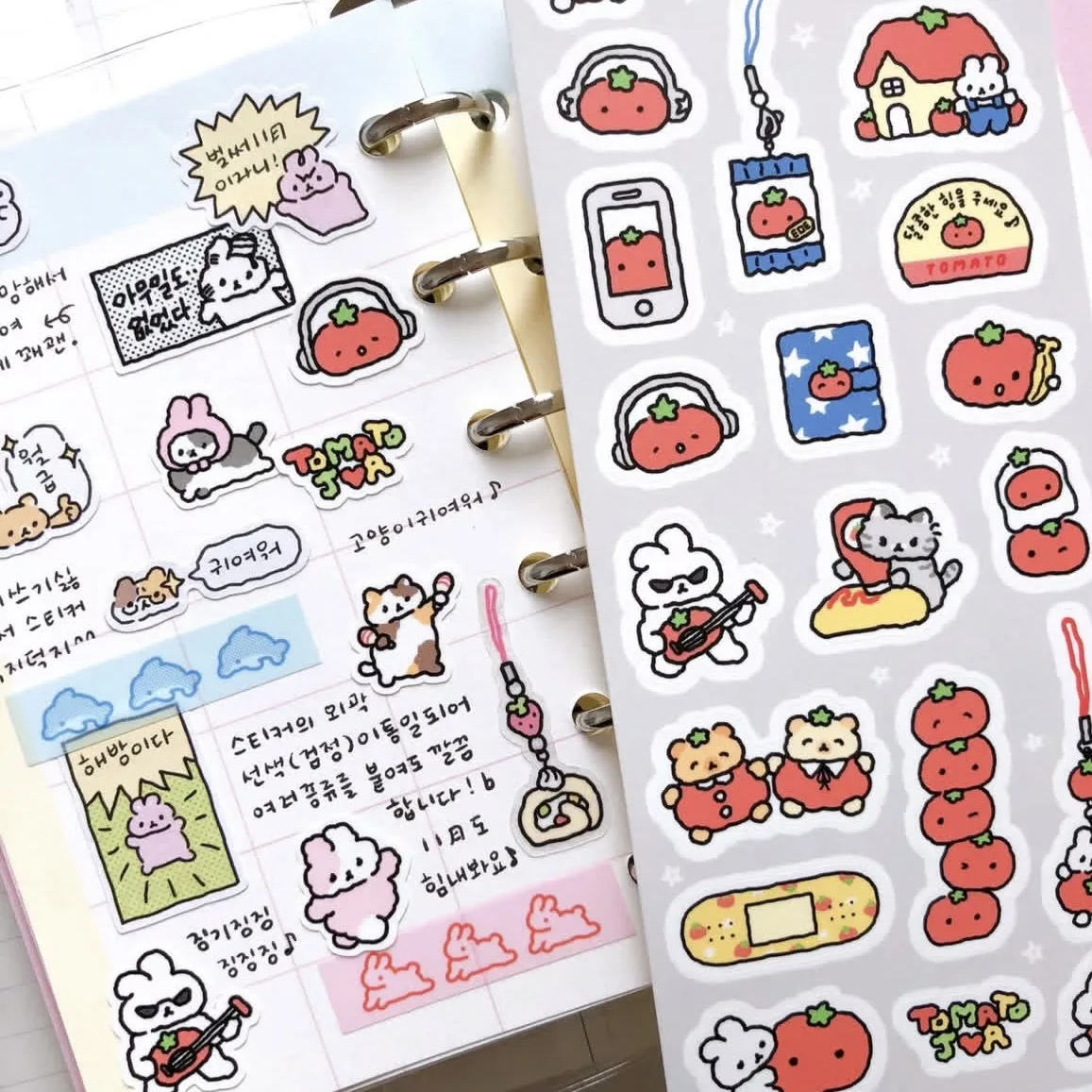 Cartoon Stickers Korean Cute Graffiti Style Rabbit Stickers Kawaii Cartoon Animal Stickers Hand Account Diary Scrapbook Stickers