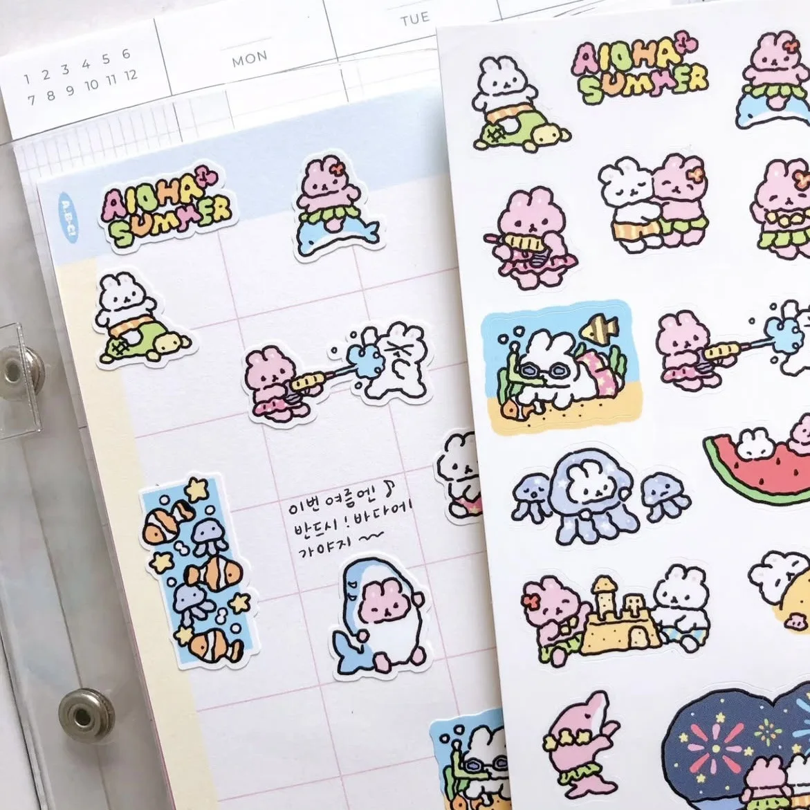 Cartoon Stickers Korean Cute Graffiti Style Rabbit Stickers Kawaii Cartoon Animal Stickers Hand Account Diary Scrapbook Stickers