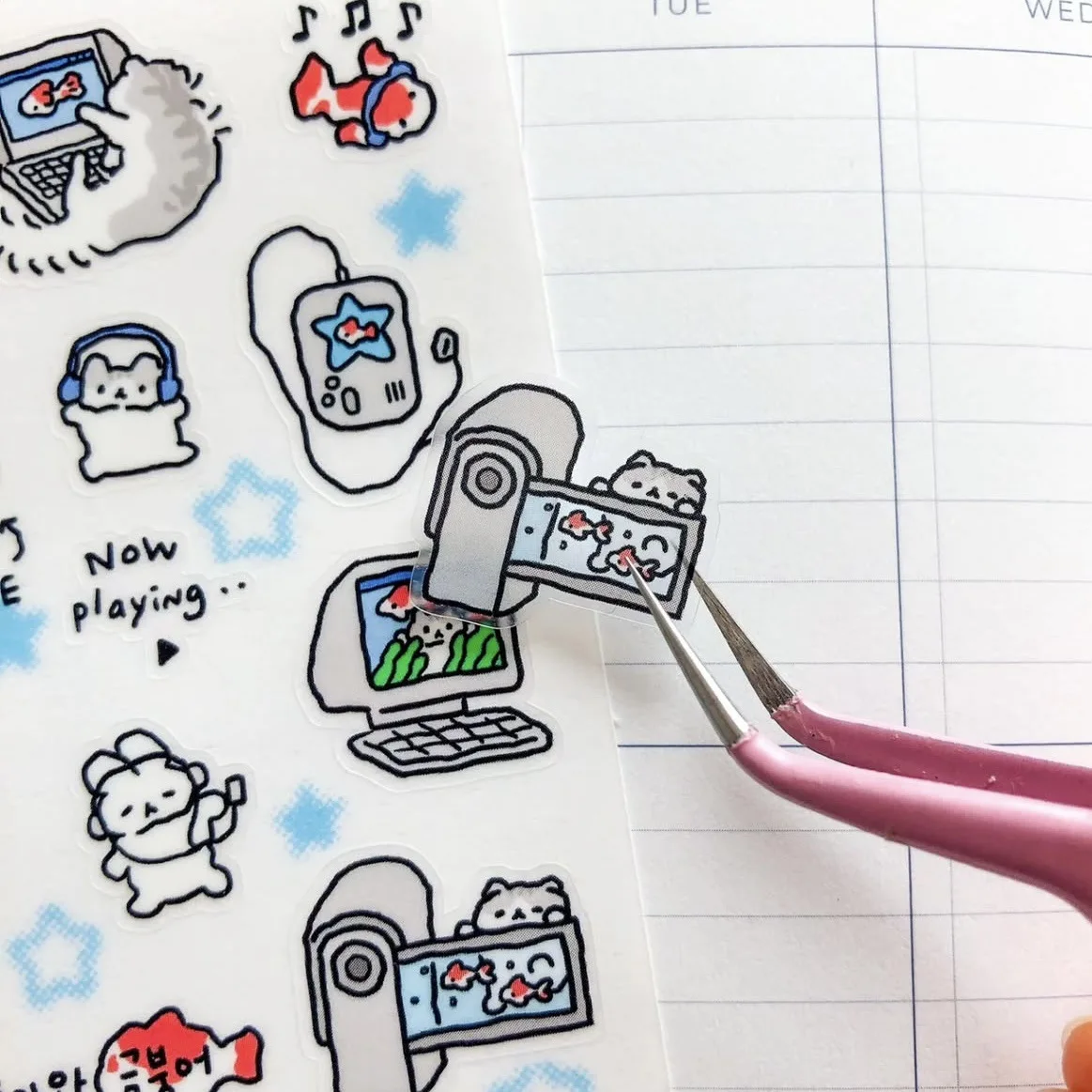 Cartoon Stickers Korean Cute Graffiti Style Rabbit Stickers Kawaii Cartoon Animal Stickers Hand Account Diary Scrapbook Stickers