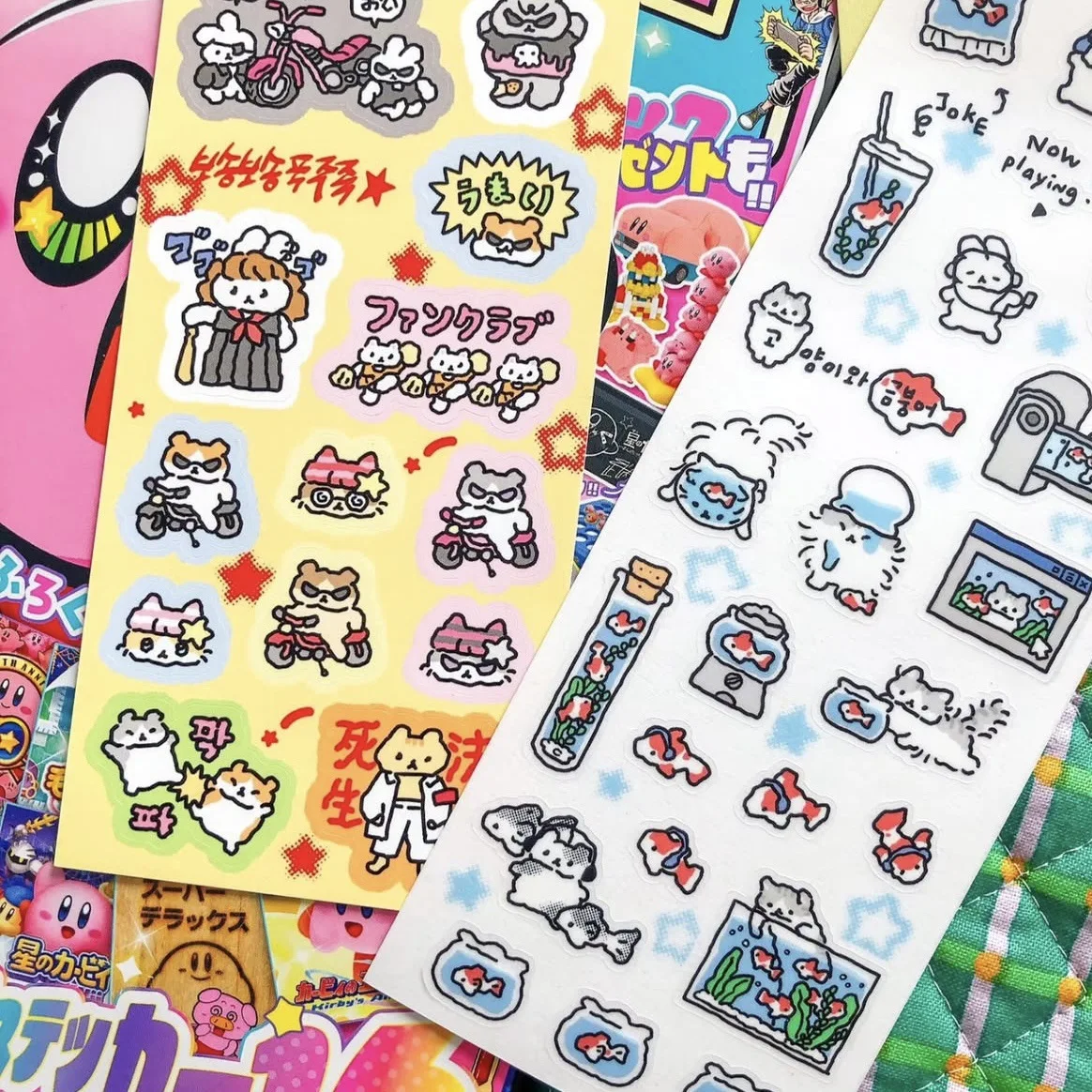 Cartoon Stickers Korean Cute Graffiti Style Rabbit Stickers Kawaii Cartoon Animal Stickers Hand Account Diary Scrapbook Stickers