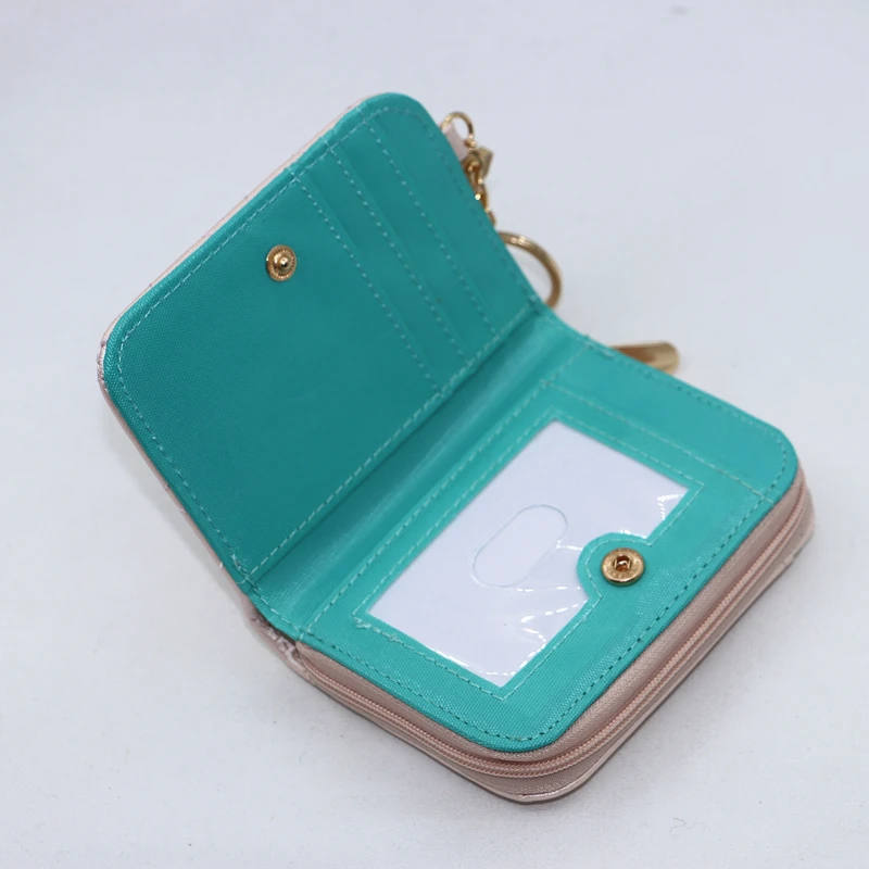 Cute Dolls Walle PU cute cartoon student zipper handbag multi-card folding daily pocket walle