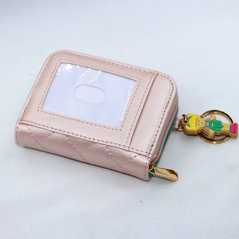 Cute Dolls Walle PU cute cartoon student zipper handbag multi-card folding daily pocket walle