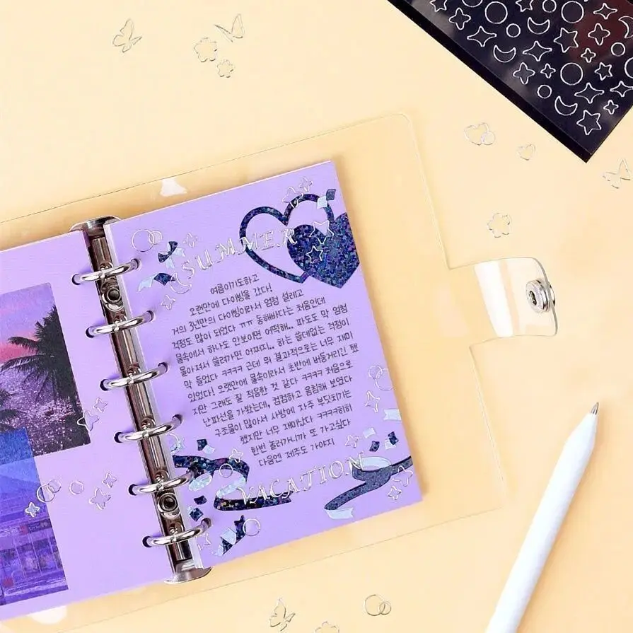 Korean hot stamping Silver Star butterfly stickers girl hand account diary card photo phone case planner DIY decorative sticker