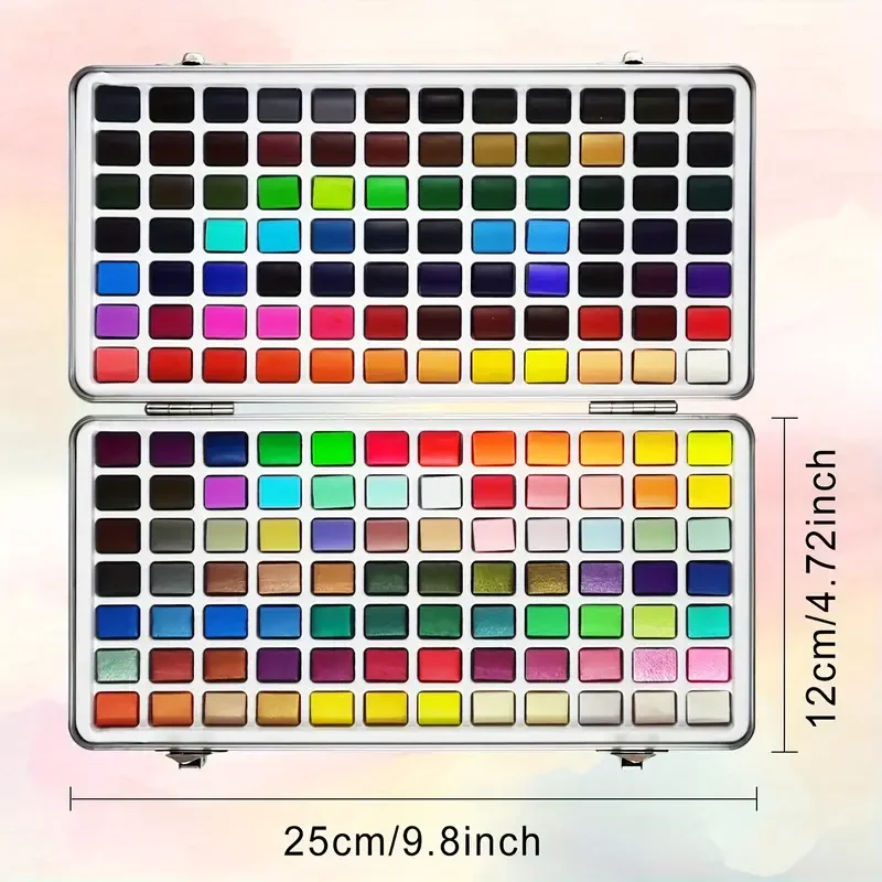 Deluxe 50/100/168-Color Watercolor Paint Set with Brushes & Pencils - Washable, Vibrant Art Supplies for Adults