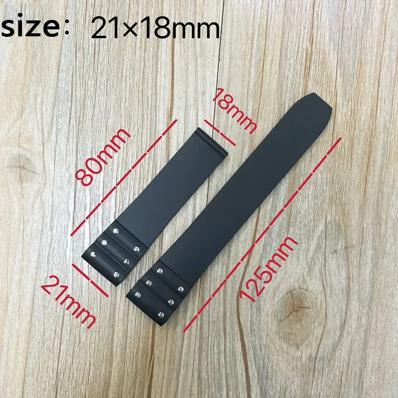 For Cartier Santos strap Silicone bracelet High quality Rubber watchband for Waterproof rubber band 21mm black blue wristband