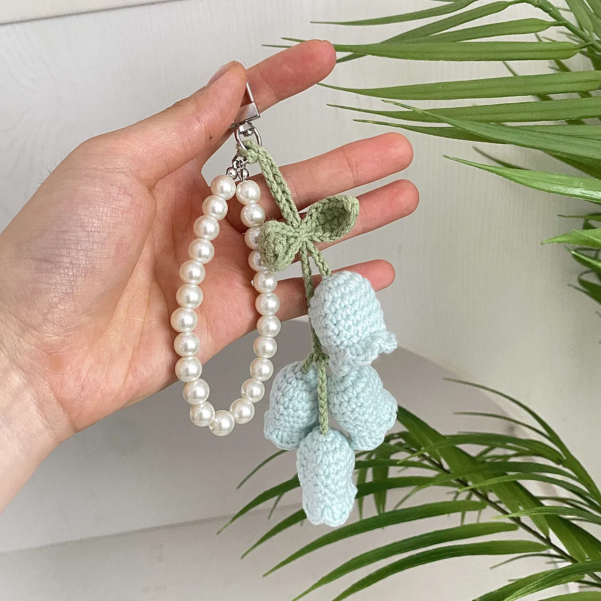 Bag Pendants Creative Cute Pearl Knitted Orchid Flower Fashionable Versatile Bag Accessories Sweet Multifunctional Keychains
