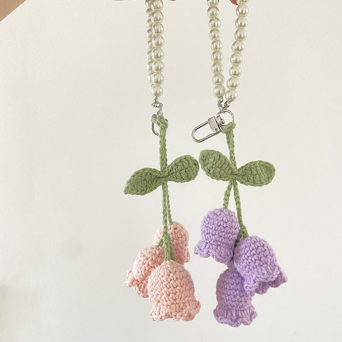 Bag Pendants Creative Cute Pearl Knitted Orchid Flower Fashionable Versatile Bag Accessories Sweet Multifunctional Keychains