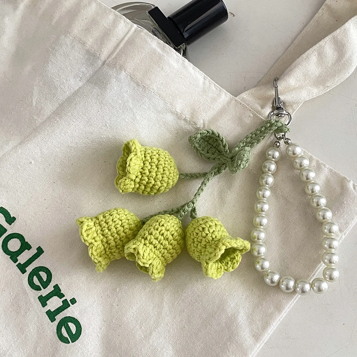 Bag Pendants Creative Cute Pearl Knitted Orchid Flower Fashionable Versatile Bag Accessories Sweet Multifunctional Keychains