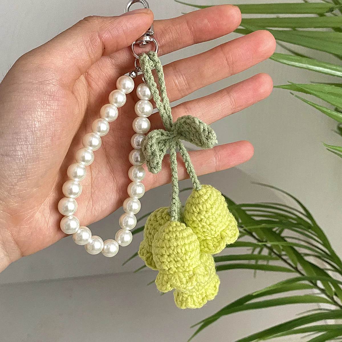 Bag Pendants Creative Cute Pearl Knitted Orchid Flower Fashionable Versatile Bag Accessories Sweet Multifunctional Keychains
