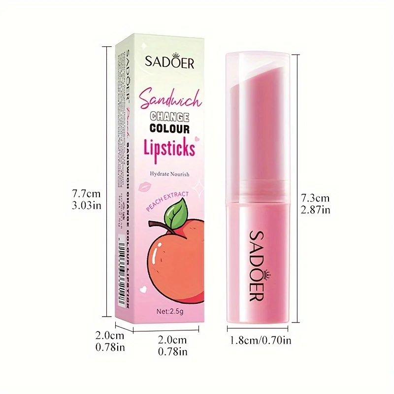 Honey Peach Sandwich Warm Changing Water Lipstick Moisturizing Warm Changing Lipstick 2.5g