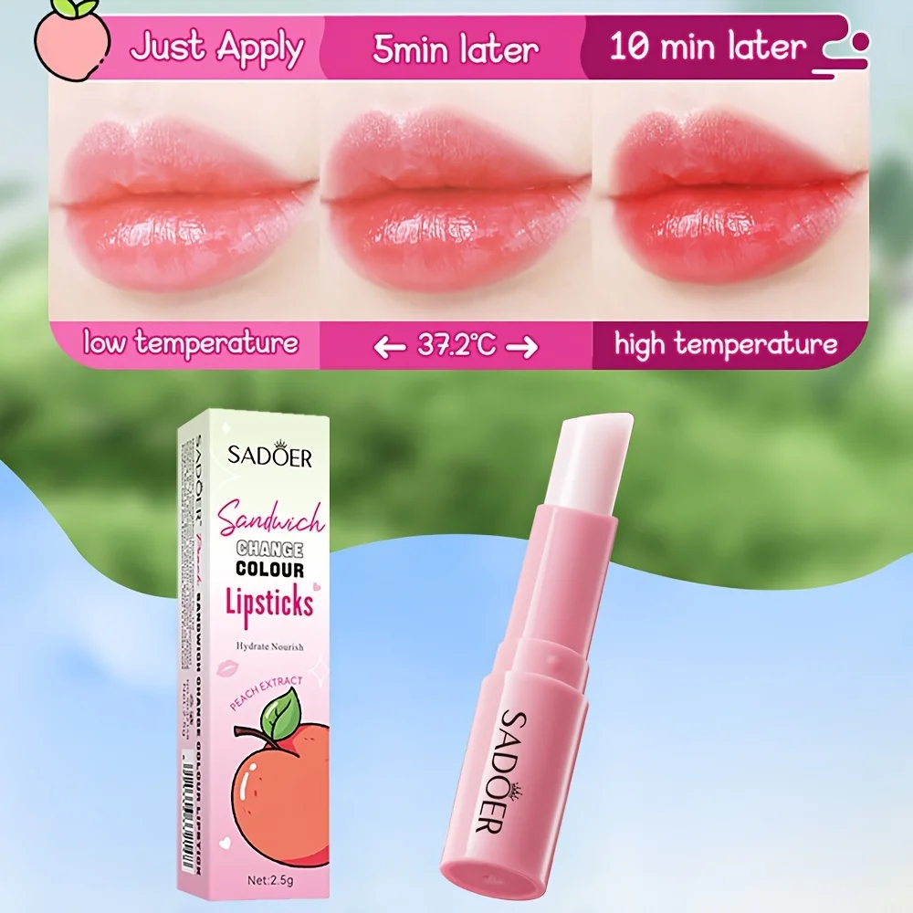 Honey Peach Sandwich Warm Changing Water Lipstick Moisturizing Warm Changing Lipstick 2.5g