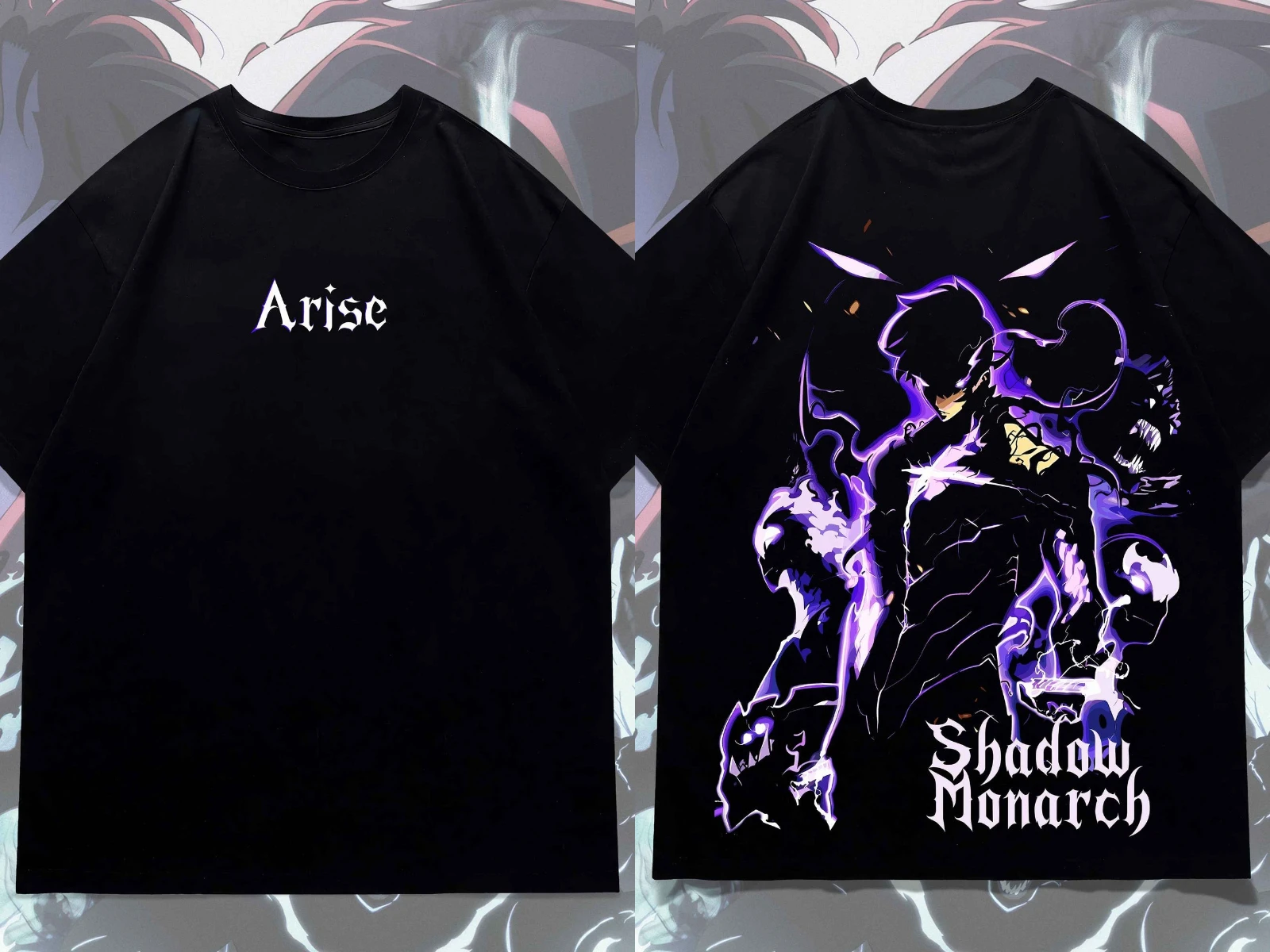Solo nivellement Arise t-shirt surdimensionné japonais femmes hommes coton Y2k manches Streetwear Hip Hop haut t-shirts