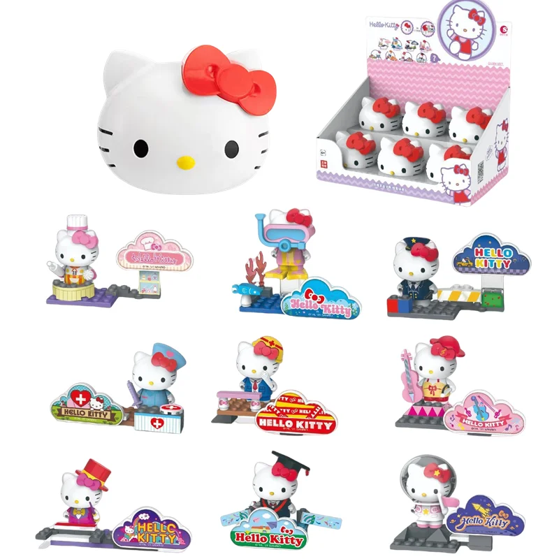 Sanrio Hello Kitty Anime Action Figure Peripheral Models Statue Assembling Toys Desktop Ornament Blind Boxs Birthday Gifts
