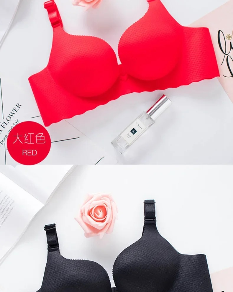 Extreme Push-Up Bra 8cm Thick Pads for Small Bust, Wireless Double Cup Lift, Soft Comfort Fabric, Adjustable Deep V Bras