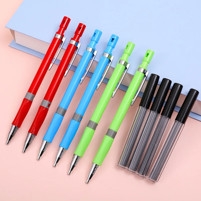4Pcs/Set 2.0mm Mixed Color Mechanical Pencil with Pencil Sharpener Smooth Writing Office School Stationery Supplies