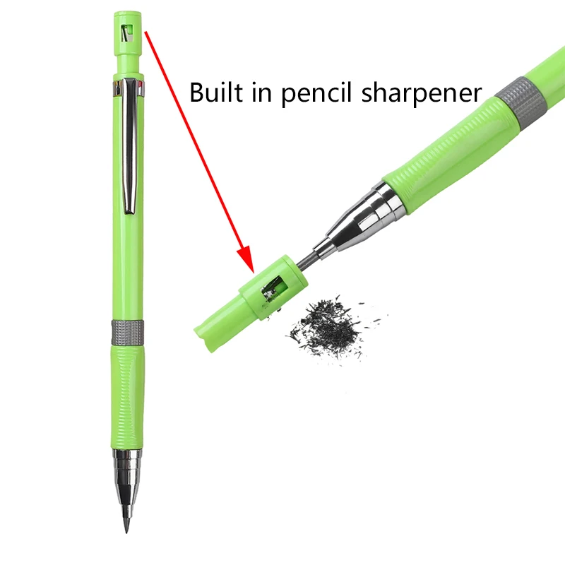 4Pcs/Set 2.0mm Mixed Color Mechanical Pencil with Pencil Sharpener Smooth Writing Office School Stationery Supplies