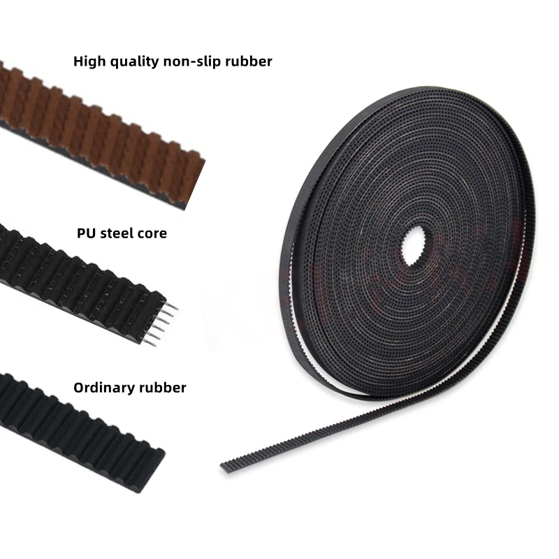 5/10/50M GT2-6/10mm Open Timing Belt 2GT Aramid Fiber Rubber/PU with Steel Core Gt2 Belt Cutting Length for 3D Printer Wholesale
