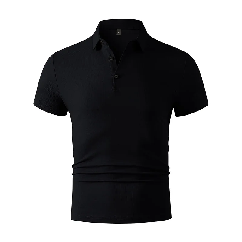 2026 New Men's Casual and Fashionable Simple Collared Short Sleeved Polo Shirt Summer Comfortable Breathable and Versatile Top