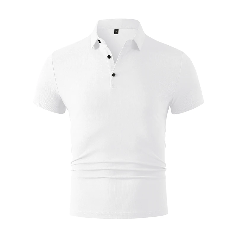 2026 New Men's Casual and Fashionable Simple Collared Short Sleeved Polo Shirt Summer Comfortable Breathable and Versatile Top