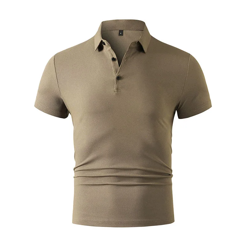 2026 New Men's Casual and Fashionable Simple Collared Short Sleeved Polo Shirt Summer Comfortable Breathable and Versatile Top