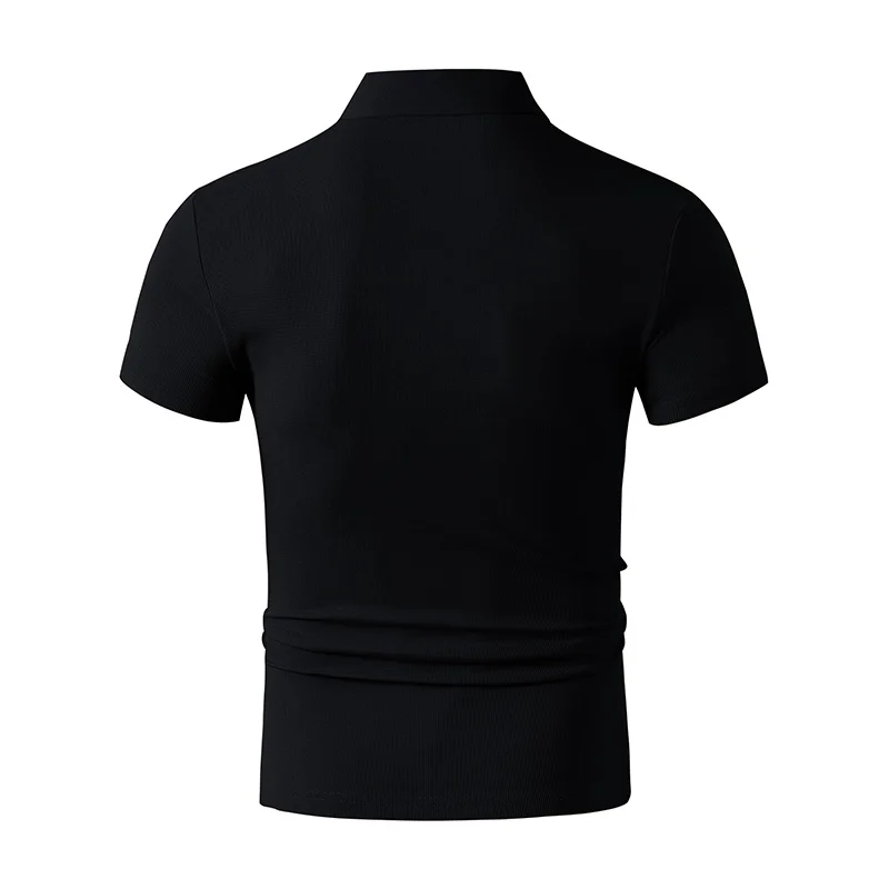 2026 New Men's Casual and Fashionable Simple Collared Short Sleeved Polo Shirt Summer Comfortable Breathable and Versatile Top