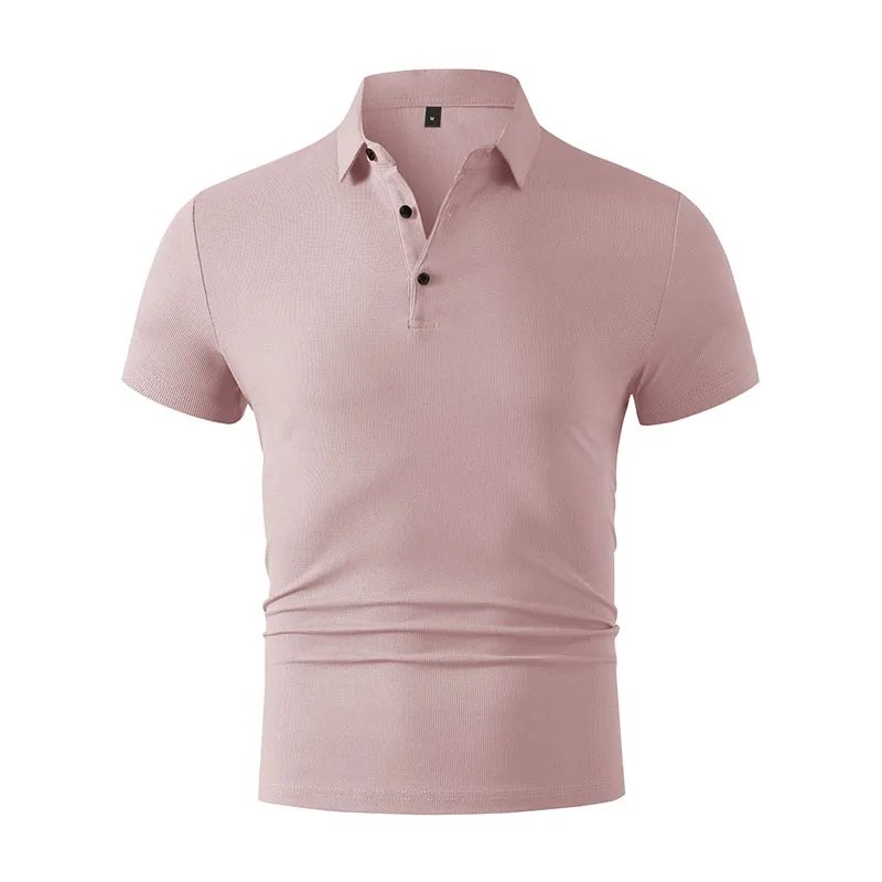 2026 New Men's Casual and Fashionable Simple Collared Short Sleeved Polo Shirt Summer Comfortable Breathable and Versatile Top