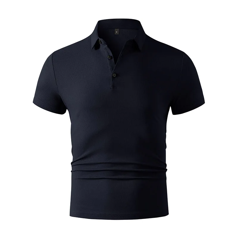 2026 New Men's Casual and Fashionable Simple Collared Short Sleeved Polo Shirt Summer Comfortable Breathable and Versatile Top