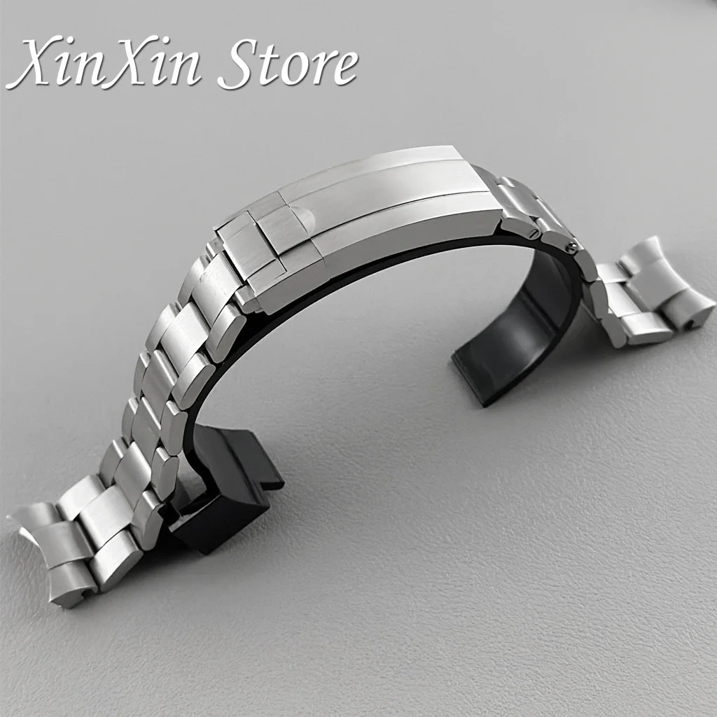 20mm Width 904L Solid Stainless Steel Strap Brushed Polished Oyster Jubilee Presidential Bracelet NH35 Part Glide Lock Clasp