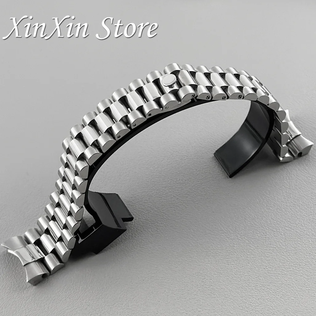 20mm Width 904L Solid Stainless Steel Strap Brushed Polished Oyster Jubilee Presidential Bracelet NH35 Part Glide Lock Clasp