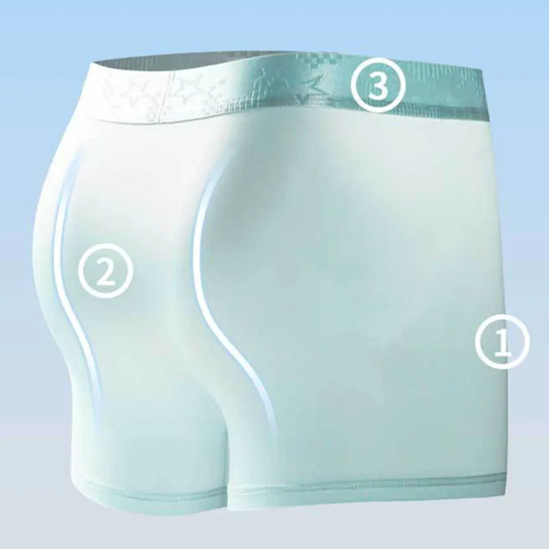 Mens Underpants Boxer Shorts Homme Thin Ice Silk Panties Man Breathable Bullet Separation Pouch Underwear Cueca Calzoncillo