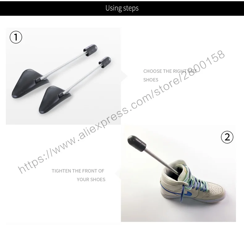 Household 1 Pairs Plastic shoes Holder Stretcher Shaper Adjustable Length Shoe Trees Support Prevent Deformation Wrinkle Crease