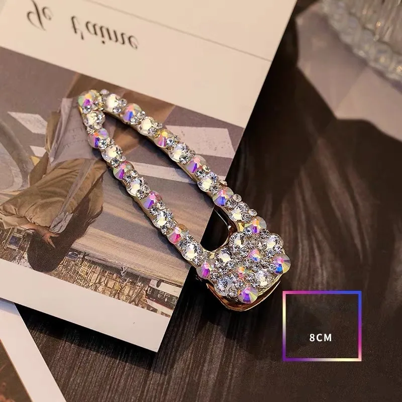 Korea Shiny Rhinestones Hair Clips Women Crystal Hairpin Geometric Waterdrop Imitiation Pearl Hair Accessories Girl Dropshipping