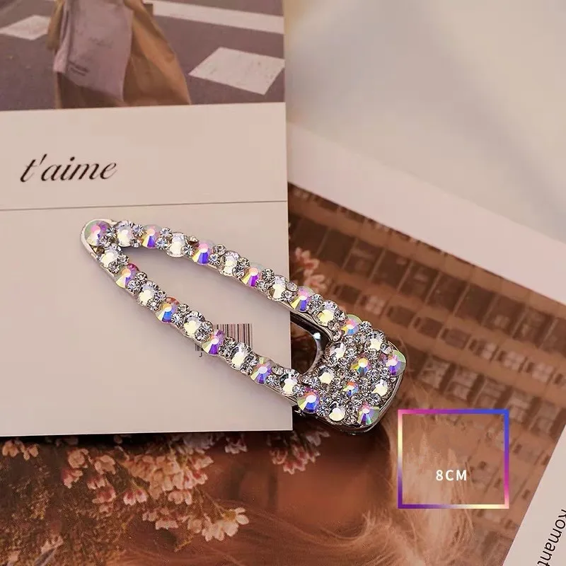 Korea Shiny Rhinestones Hair Clips Women Crystal Hairpin Geometric Waterdrop Imitiation Pearl Hair Accessories Girl Dropshipping
