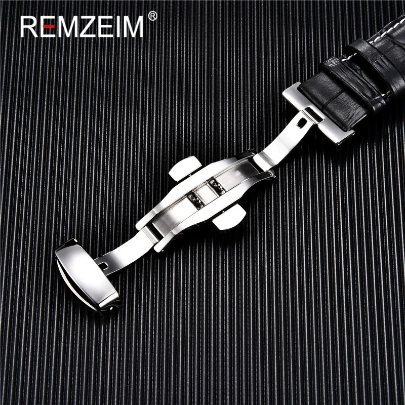 Genuine Leather Watchband Calfskin Men Women Replace Watch Band 18mm 20mm 22mm 24mm With Butterfly Buckle Watch Strap