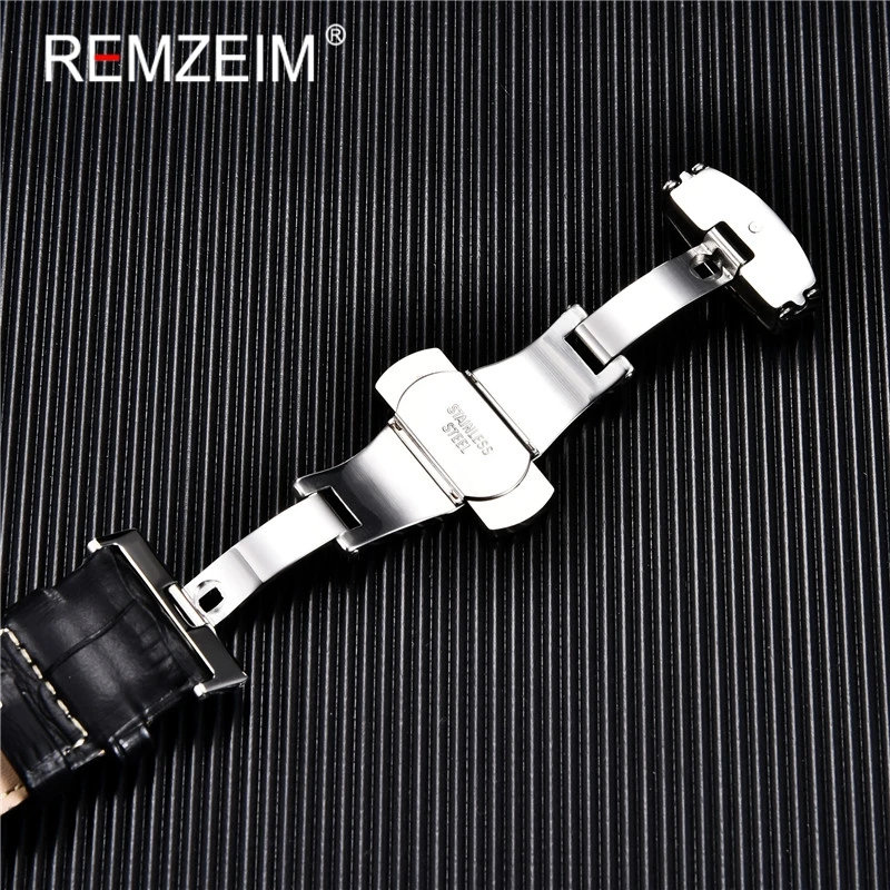 Genuine Leather Watchband Calfskin Men Women Replace Watch Band 18mm 20mm 22mm 24mm With Butterfly Buckle Watch Strap
