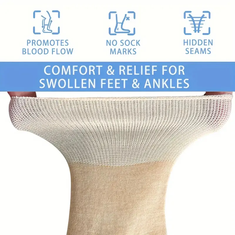 7 pairs women's non binding diabetes socks comfortable breathable shoes suitable for elderly and pregnant women for fat feet