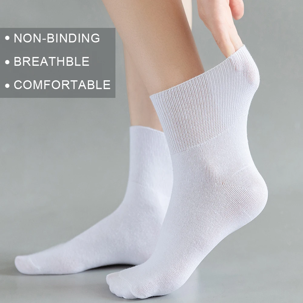 7 pairs women's non binding diabetes socks comfortable breathable shoes suitable for elderly and pregnant women for fat feet